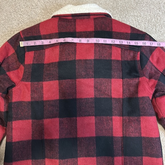 Thread & Supply red plaid Sherpa lined jacket S - Picture 12 of 12
